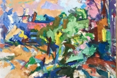 Bushes and Cove Cranberry Island, 34x38 inches, 1990