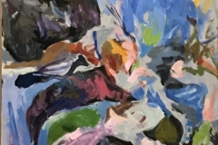 Rocks in Stream At The Glen, 50x38 inches, 1990