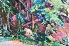 Side Of The Road Rocks and Trees, 42x46 inches, 1990