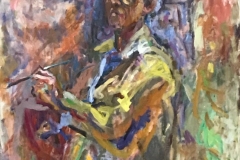 Late Self-Portrait, 35 3/4 x 32 inches, 1992