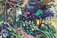 Arbor with Lilacs, 40x42 inches, 1997