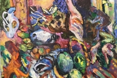 Still Life with Fish and Meats, 46x50 inches, 1997
