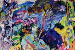Mont Saint Victorire seen from Bibemus Quarry, oil 32 x 39 inches, 1999